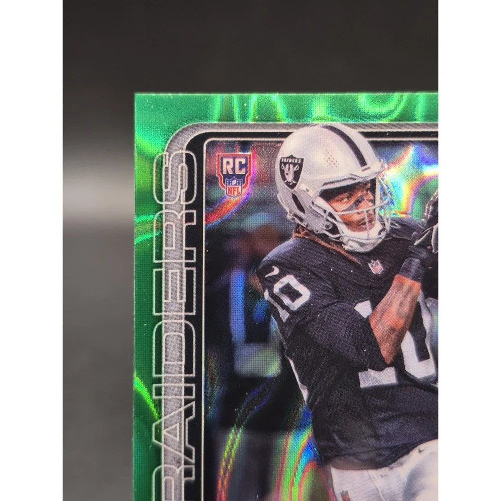 2025 Topps Chrome Dont'e Thornton Jr. #385 Green Refractor /99 (RC) Raiders